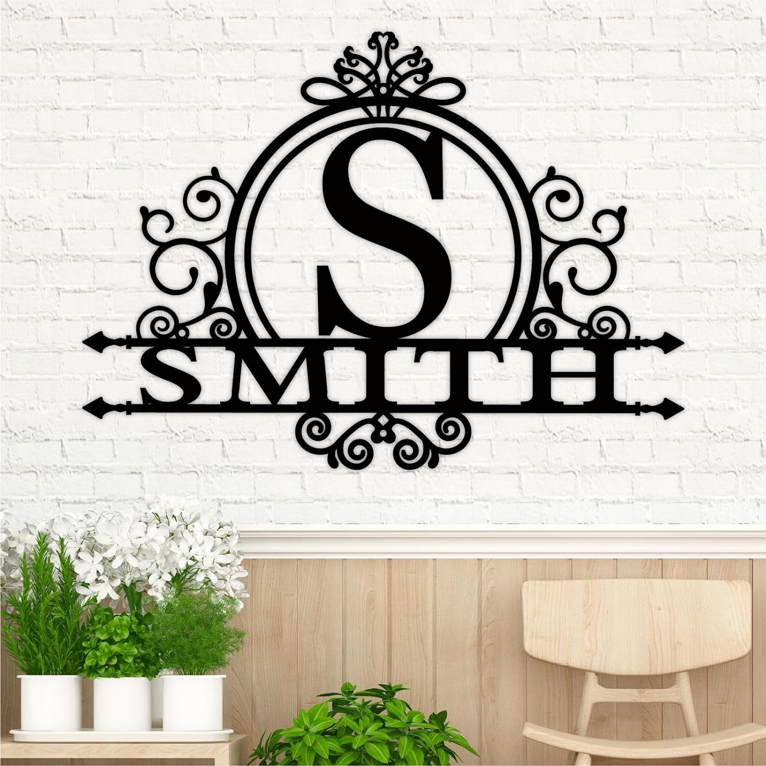 Personalized Metal Name Sign Split Letter Monogram For Home Wall Decor-MetalsignX