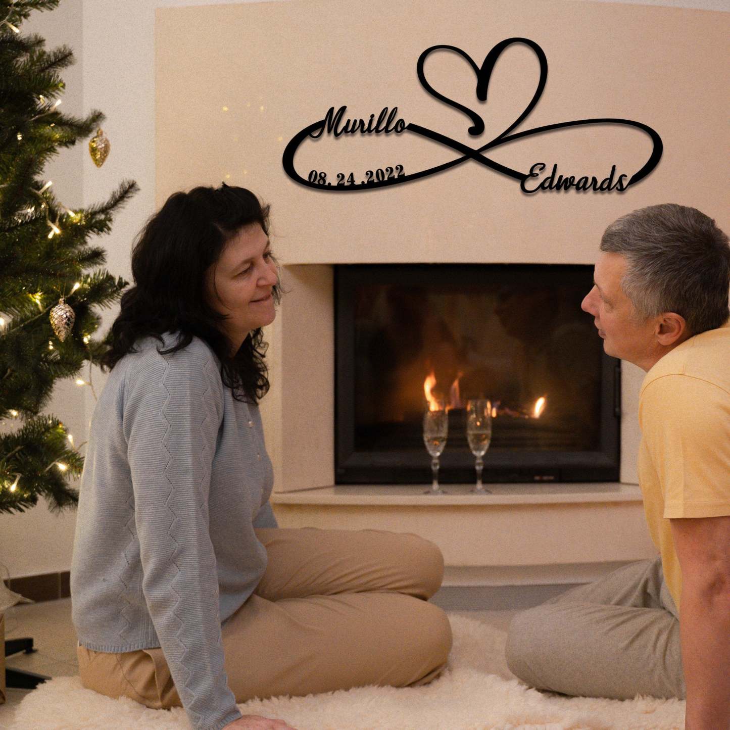 Personalized 100% Handmade Wedding Metal Sign of Name And Special Date-MetalsignX