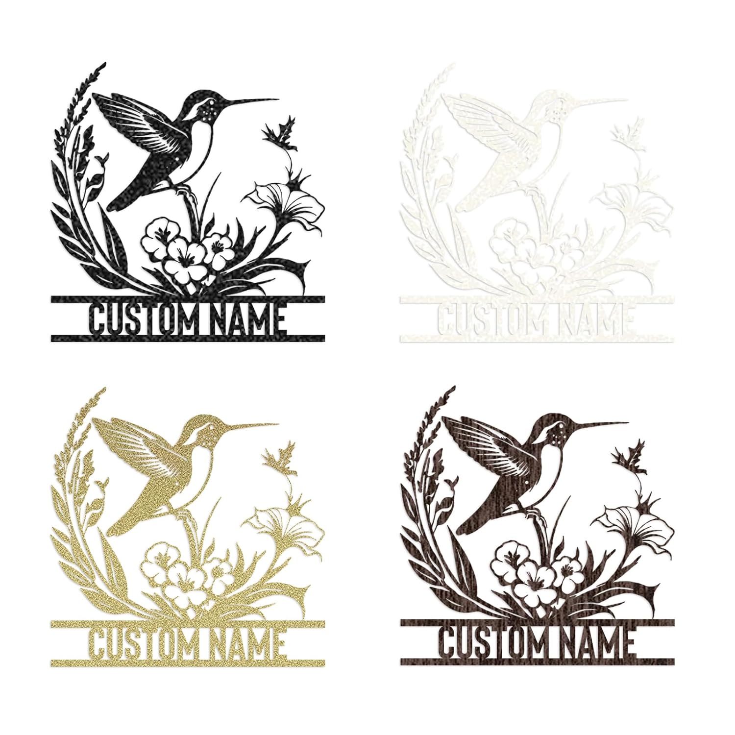 Metal Name Sign Birds Welcome Plaque, Custom Garden Sign Yard Signs ms011-MetalsignX