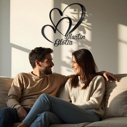 Custom Metal Wedding Sign with Names & Date, Infinity Heart Wall Decor, Personalized Gift for Couples 2025-MetalsignX