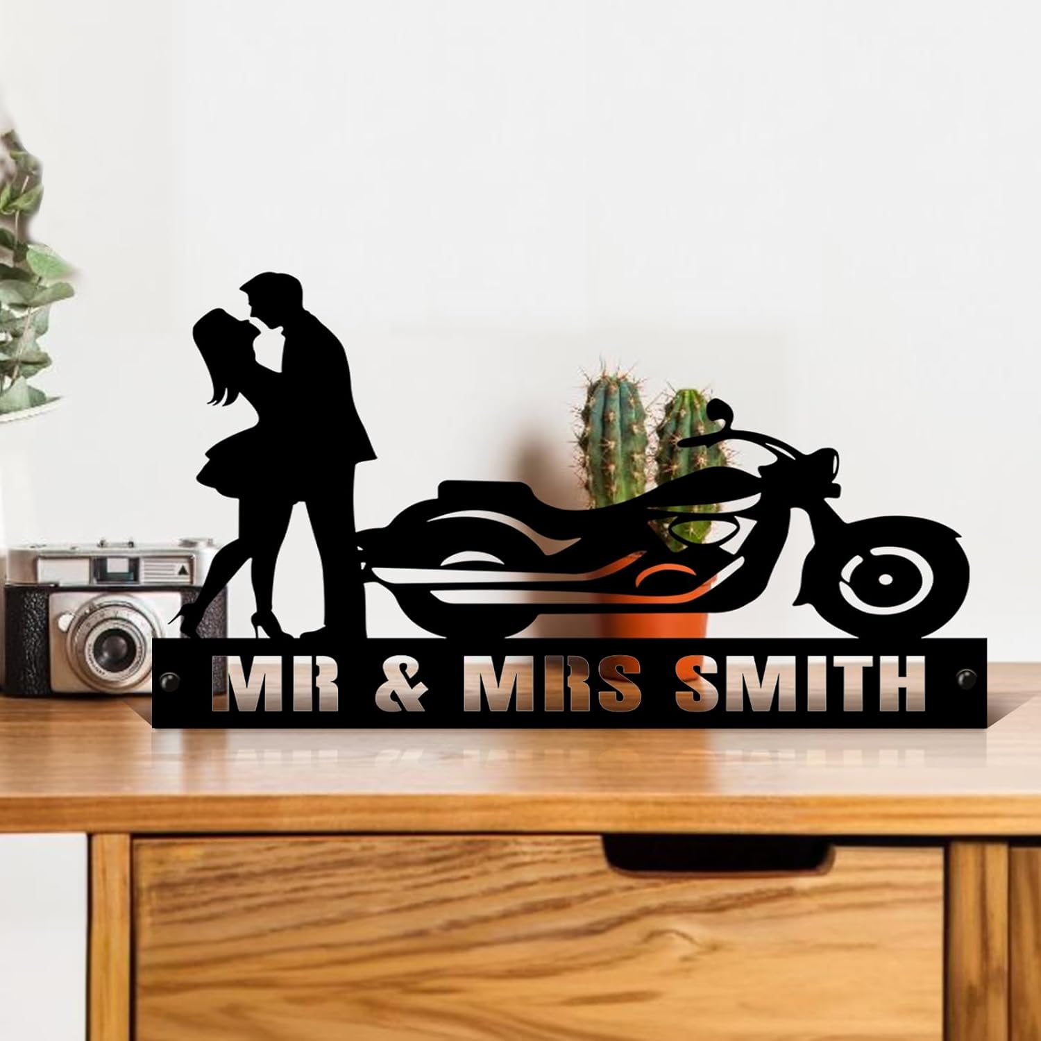  Custom Family Name Plate for Desk, Metal Sign Name Tags, Personalized Desk Accessories-MetalsignX