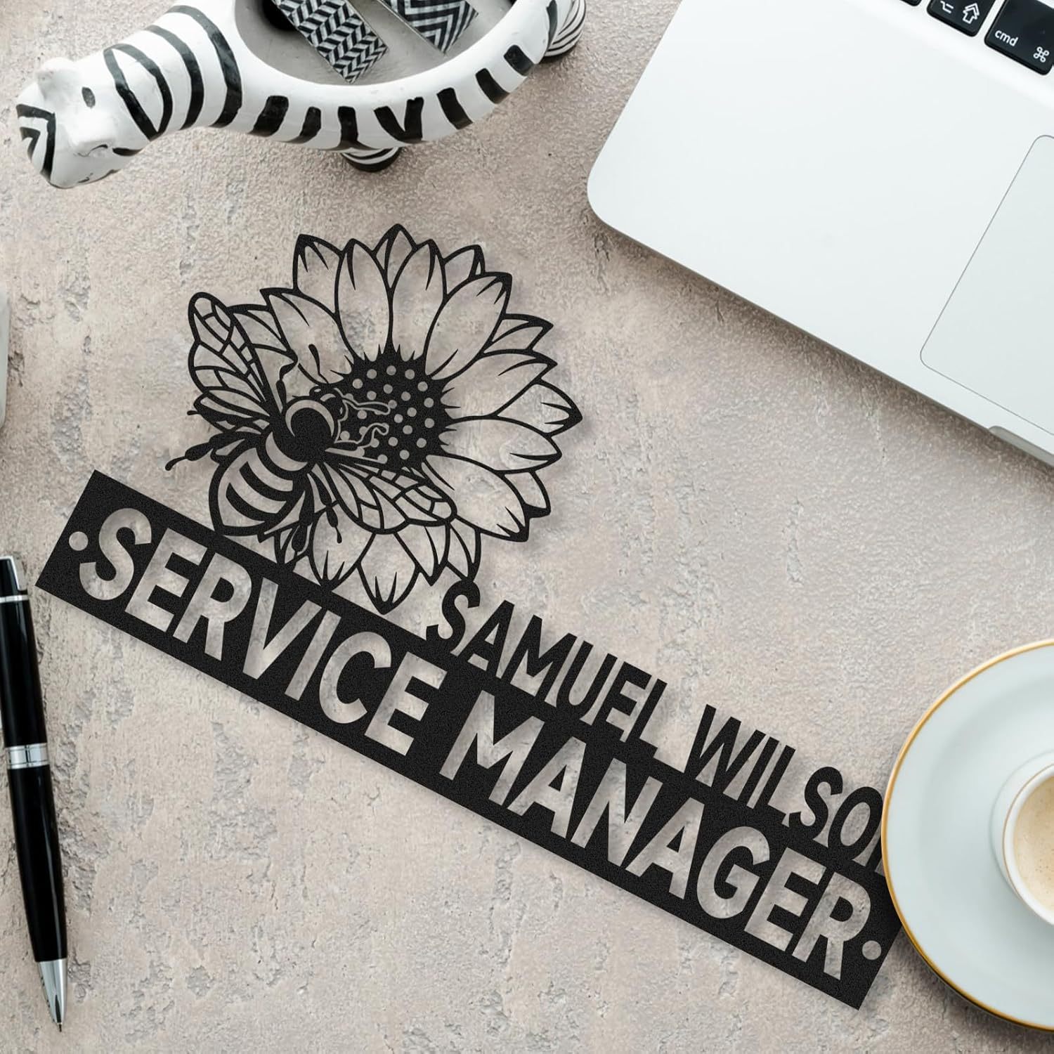  Custom Family Name Plate for Desk, Metal Sign Name Tags, Personalized Desk Accessories-MetalsignX