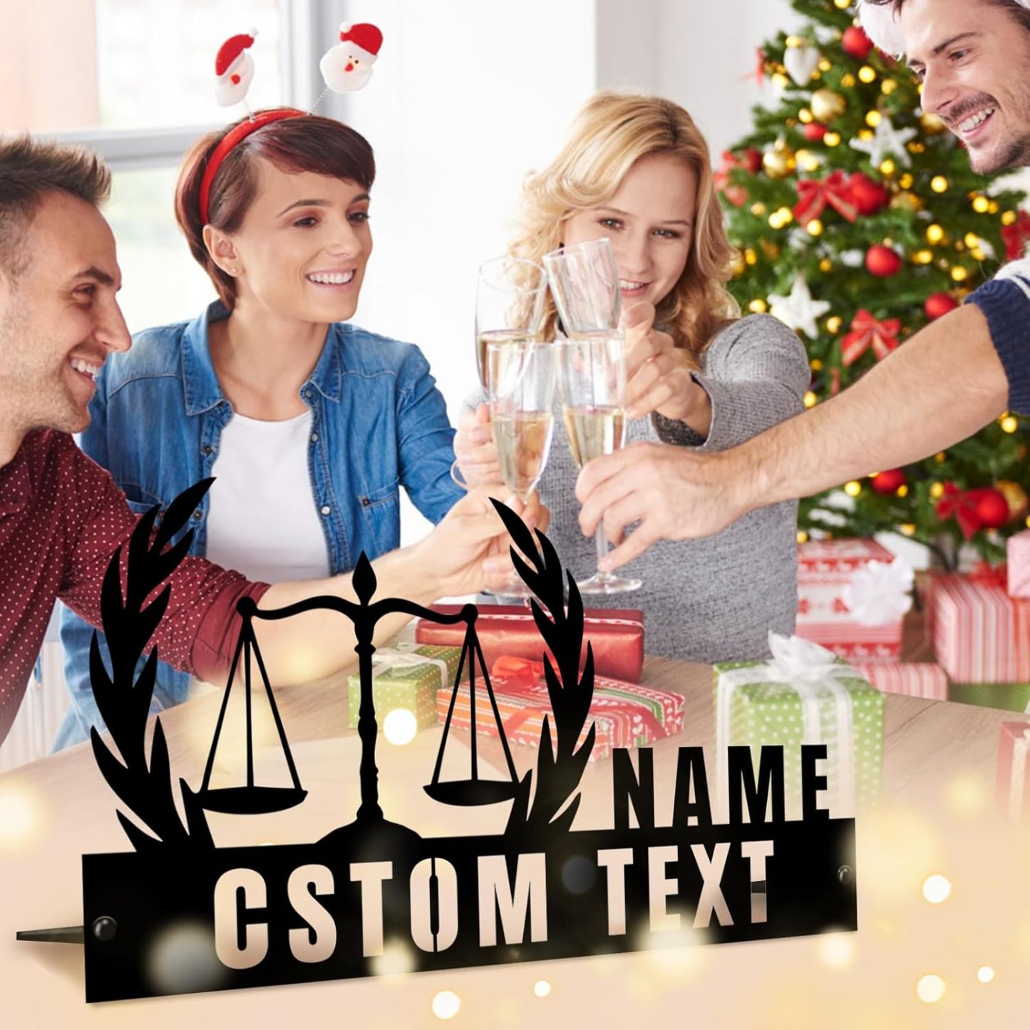  Custom Family Name Plate for Desk, Metal Sign Name Tags, Personalized Desk Accessories-MetalsignX