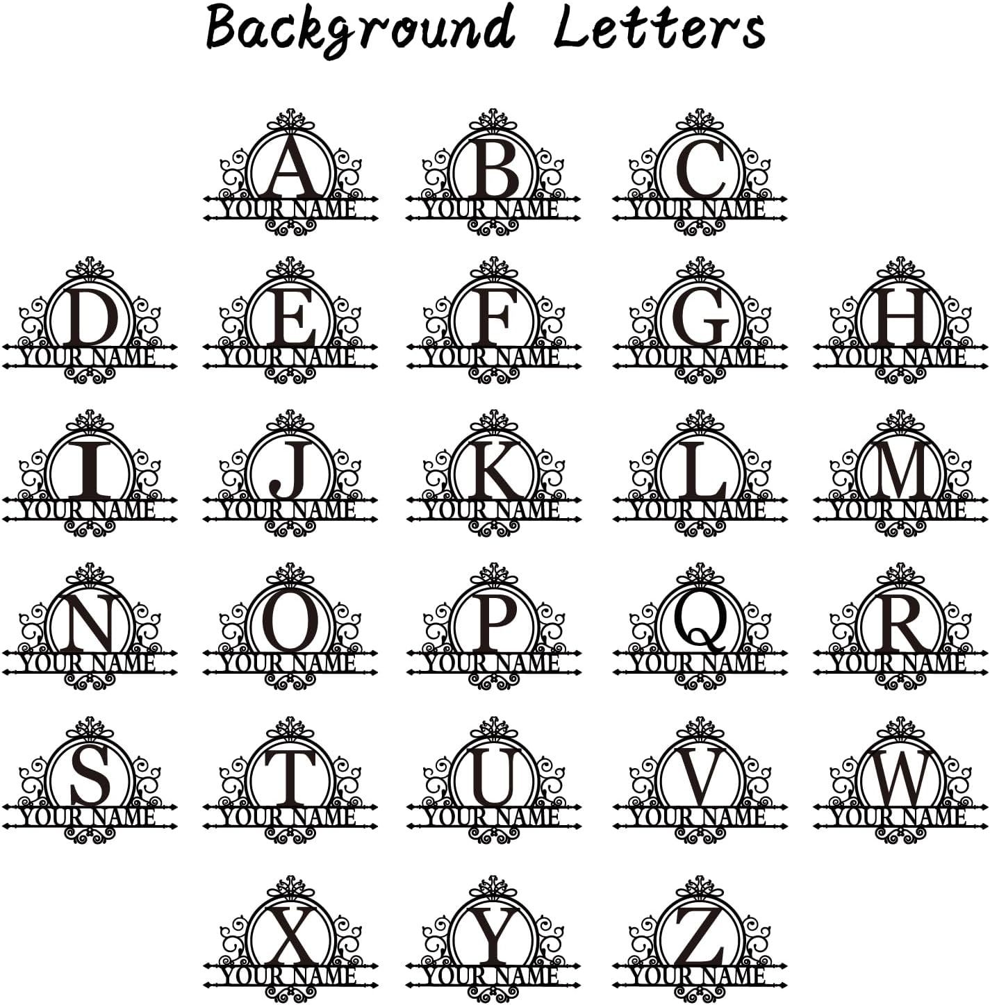 Personalized Metal Name Sign Split Letter Monogram For Home Wall Decor-MetalsignX