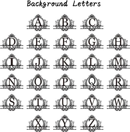 Personalized Metal Name Sign Split Letter Monogram For Home Wall Decor-MetalsignX