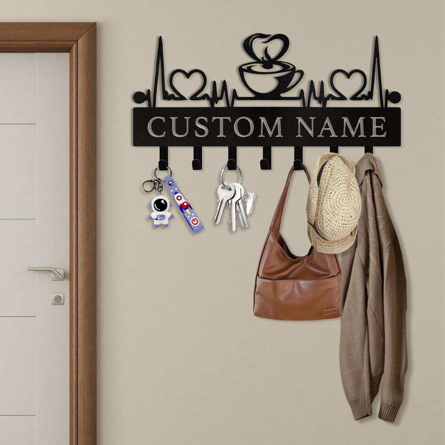 Personalized Key Holder on Wall, Custom Key Hanger Wall Mount with Name-MetalsignX