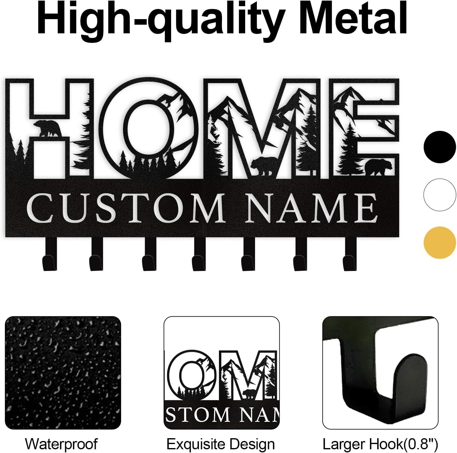 Personalized Key Holder on Wall, Custom Key Hanger Wall Mount with Name-MetalsignX