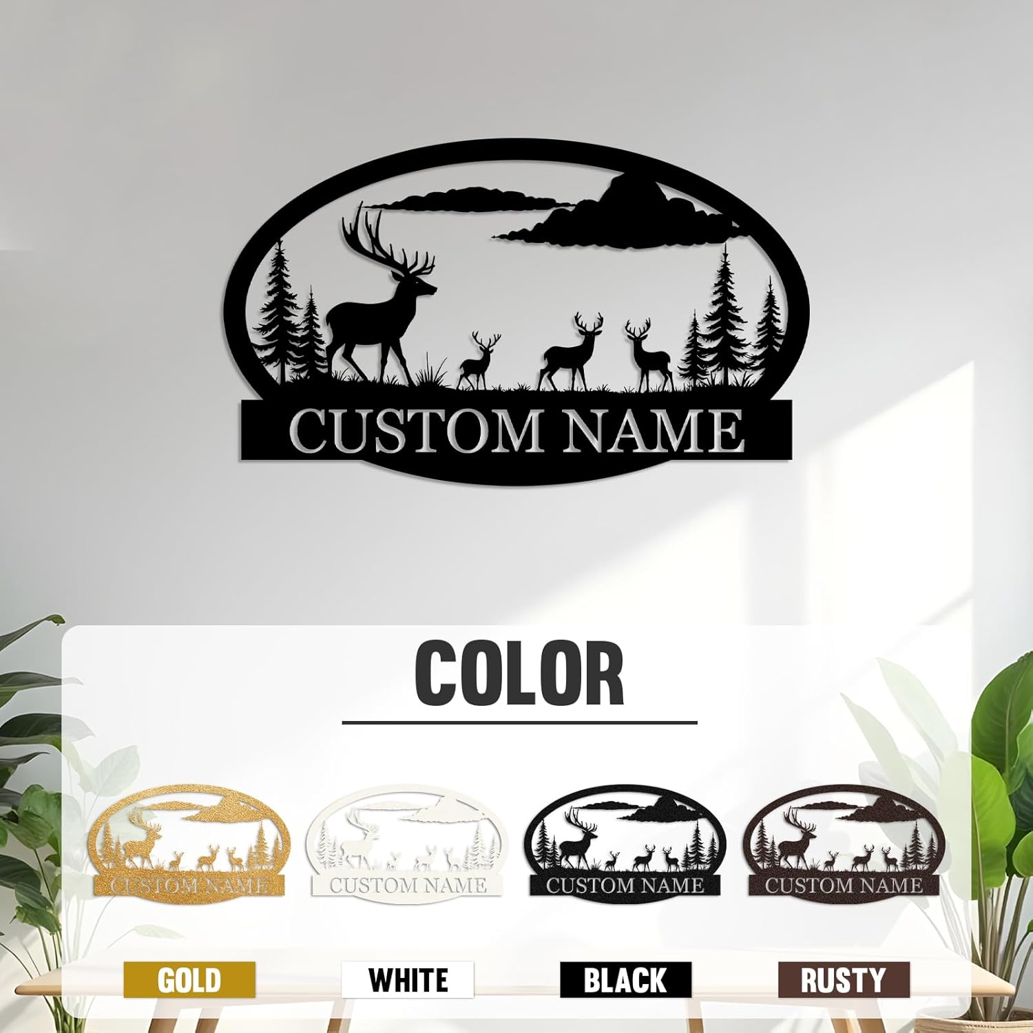 Personalized Metal Bear Sign, Custom Family Last Name Sign | Rustic Cabin and Outdoor Wall Decor-MetalsignX