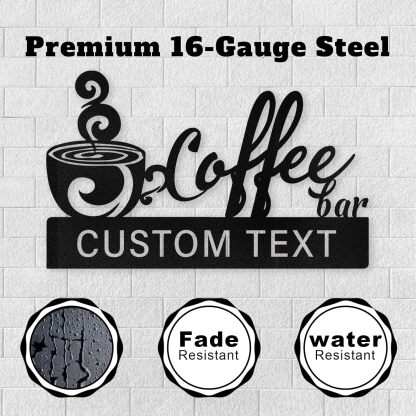 Personalized Kitchen Wall Plaque - Coffee, BBQ & Wine Metal Art for Food Lovers-MetalsignX