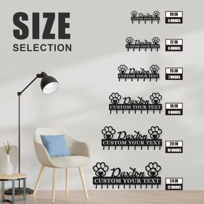 Custom Dog Leash Holder for Wall, Custom Metal Key Holder Wall Mount-MetalsignX