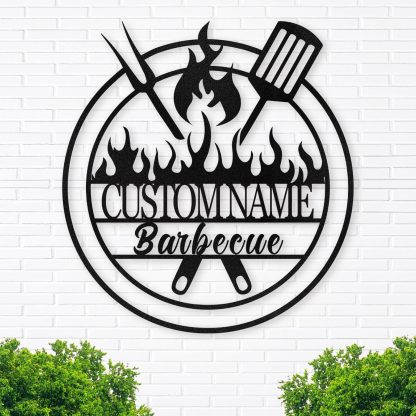 Personalized Kitchen Wall Plaque - Coffee, BBQ & Wine Metal Art for Food Lovers-MetalsignX
