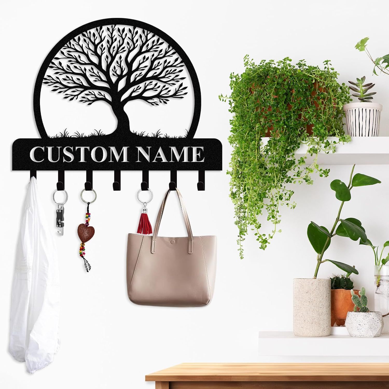 Personalized Key Holder for Wall, Custom Camping Wall Key Hooks with Name-MetalsignX