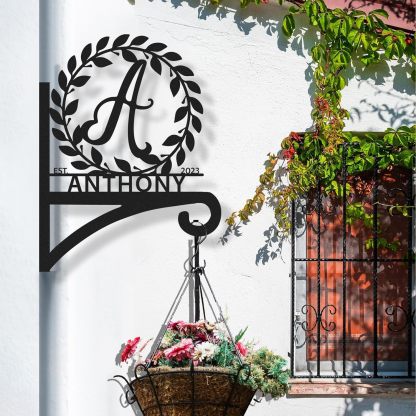 Custom Name Metal Plant Hangers from Wall Indoor and Outdoor, Personalized Wall Mounted Hanging Plant Hooks-MetalsignX