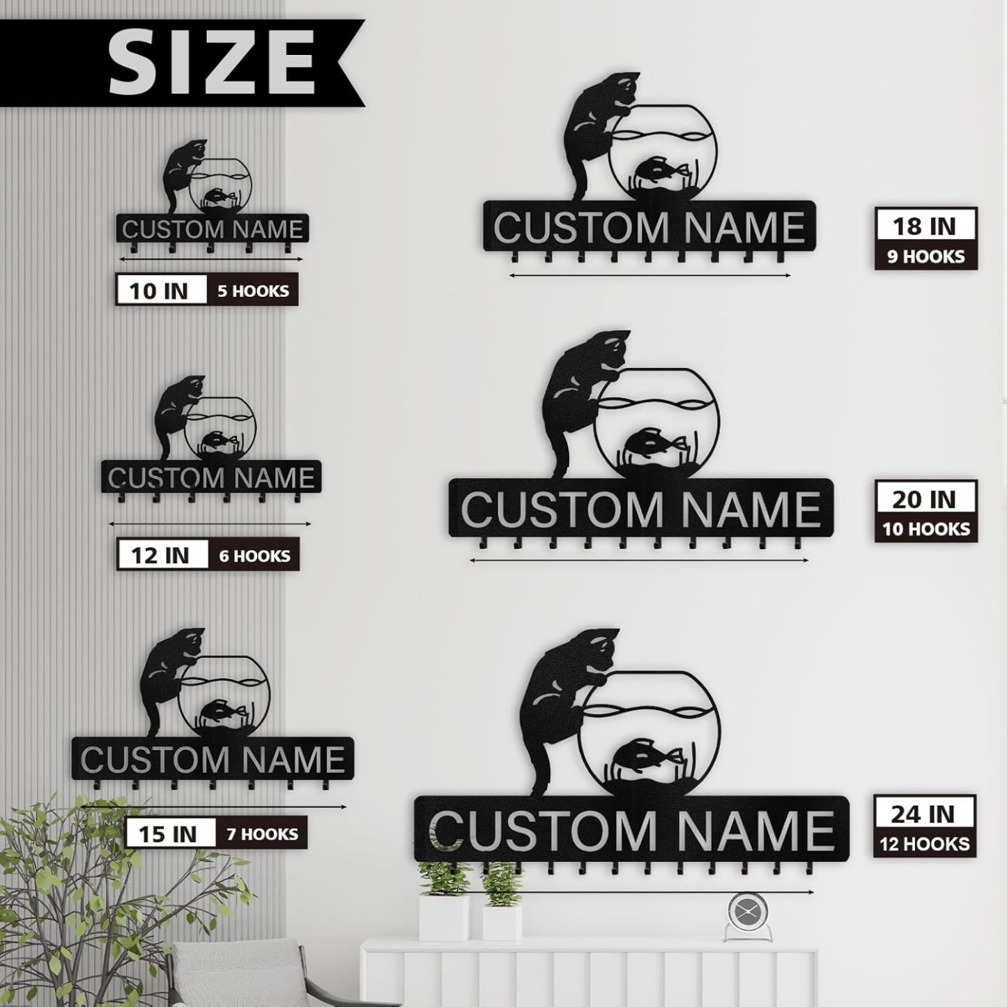 Personalized Dog Metal Key Holder for Wall, Pet Cat Key Holder Wall Mount-MetalsignX