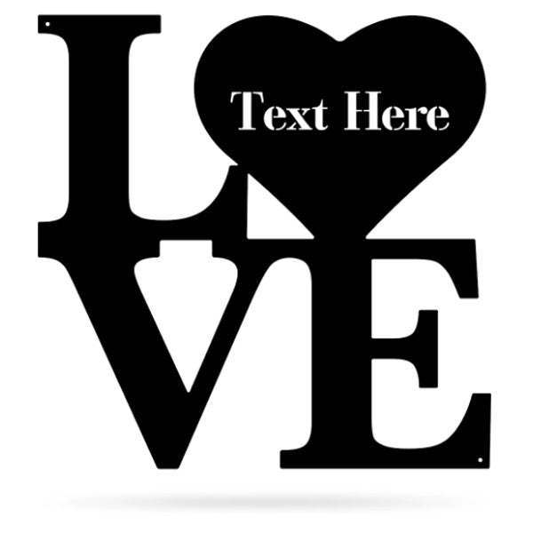 Custom Metal Love Sign, Personalized Monogram Wall Art, Rustic Home Decor, Perfect for Gifts-MetalsignX