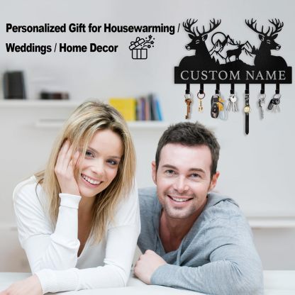 Personalized Polar  Key Hanger, Custom Metal Key Rack  | Unique Wall Organizer for Home Decor-MetalsignX