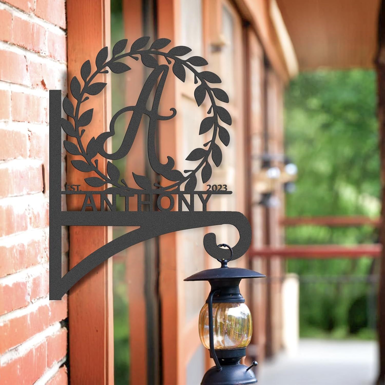 Custom Name Metal Plant Hangers from Wall Indoor and Outdoor, Personalized Wall Mounted Hanging Plant Hooks-MetalsignX