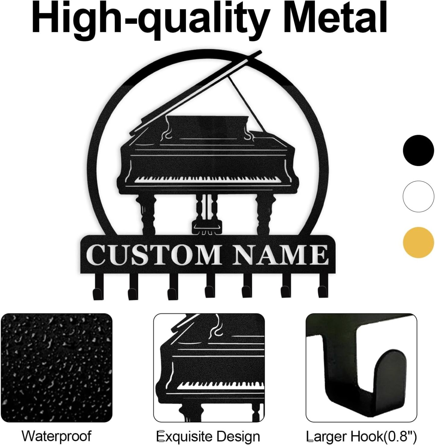 Custom Name Metal Key Holder Wall Mount, Organizer Rack for Home Entryway-MetalsignX