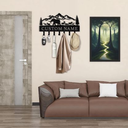 Custom Polar  Key Holder with Name, Wall-Mounted Organizer  | Perfect for Living Room Decor-MetalsignX