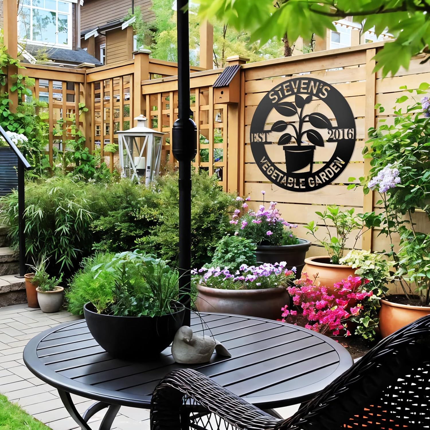 Personalized Garden Signs | Custom Name Garden Signs | Metal Garden Signs for Outside | Yard Signs Customized | Outdoor Metal Garden Wall Art | Patio Sign | Metal Garden Decor Gift for Gardener