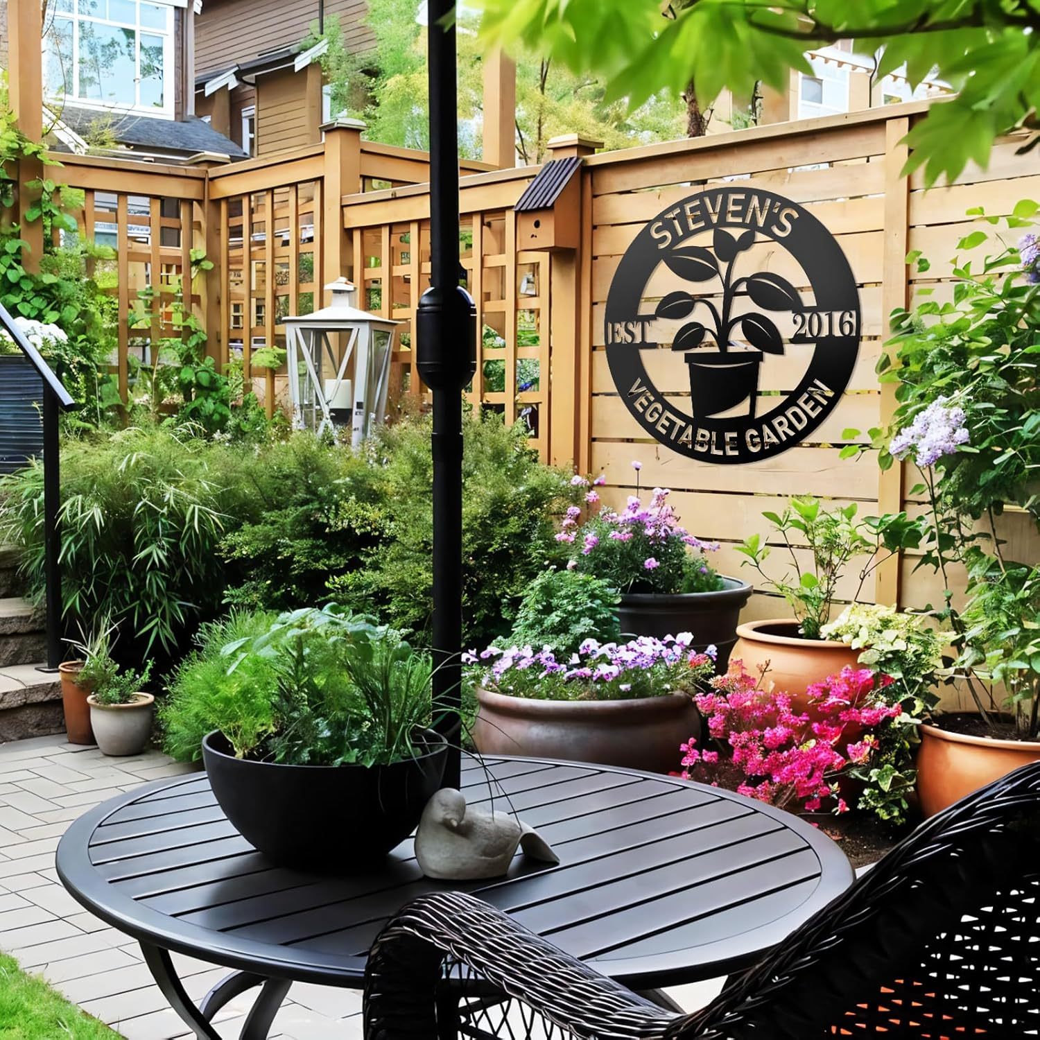 Personalized Garden Signs | Custom Name Garden Signs | Metal Garden Signs for Outside | Yard Signs Customized | Outdoor Metal Garden Wall Art | Patio Sign | Metal Garden Decor Gift for Gardener