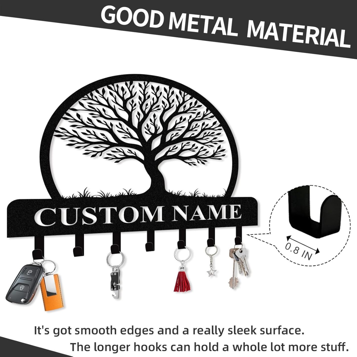 Personalized Key Holder for Wall, Custom Camping Wall Key Hooks with Name-MetalsignX