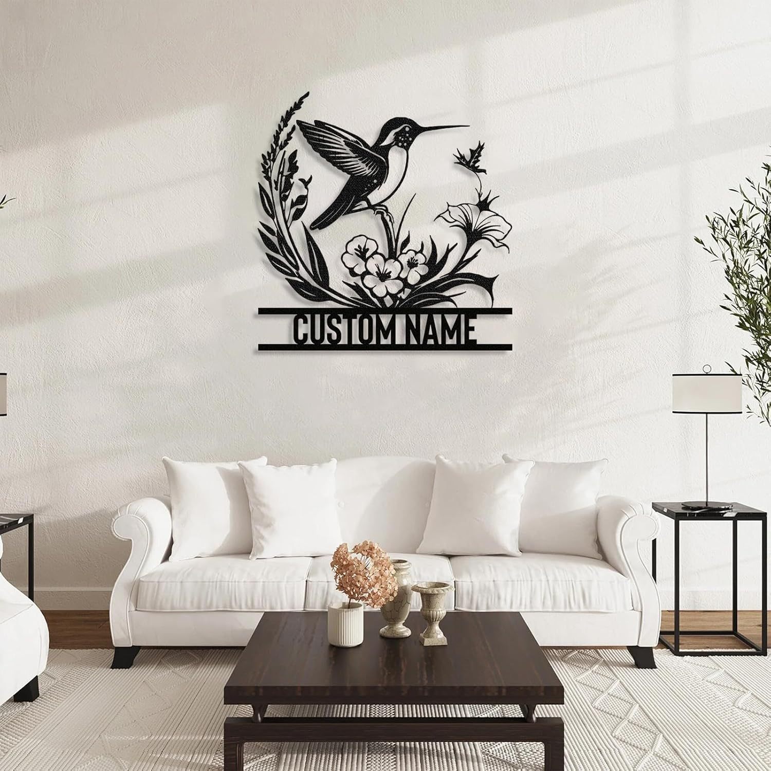 Metal Name Sign Birds Welcome Plaque, Custom Garden Sign Yard Signs ms011-MetalsignX