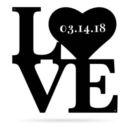 Custom Metal Love Sign, Personalized Monogram Wall Art, Rustic Home Decor, Perfect for Gifts-MetalsignX