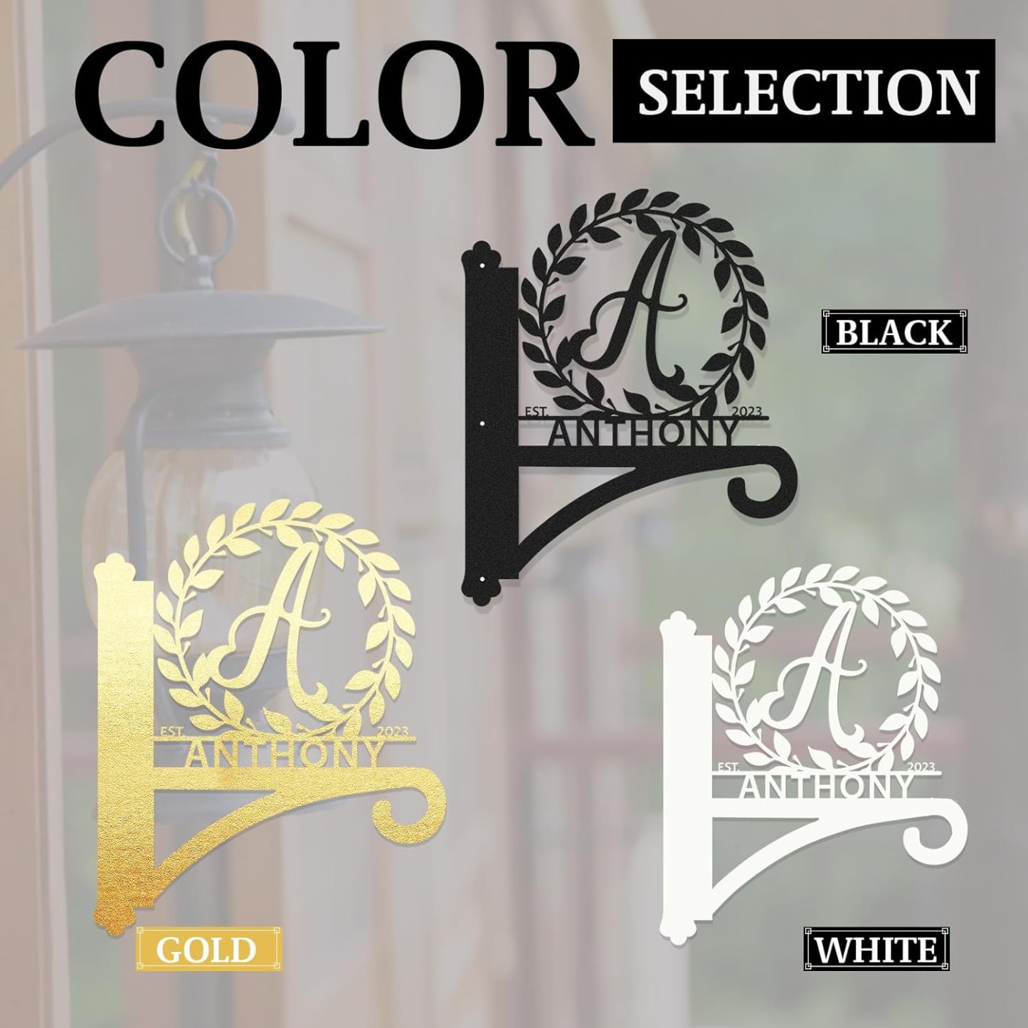 Custom Name Metal Plant Hangers from Wall Indoor and Outdoor, Personalized Wall Mounted Hanging Plant Hooks-MetalsignX