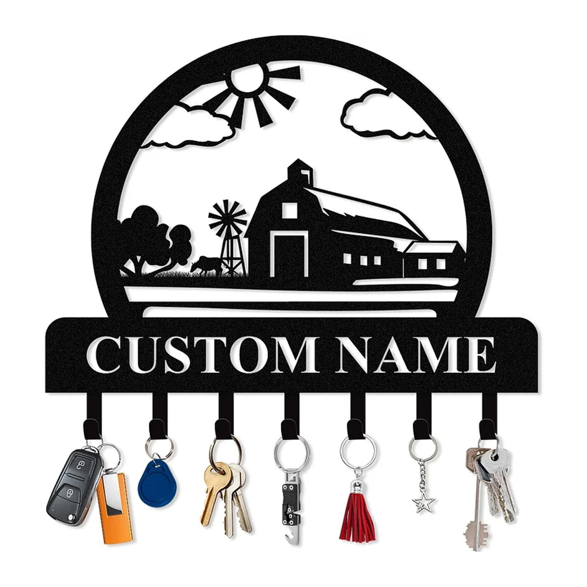 Personalized Key Holder for Wall, Custom Camping Wall Key Hooks with Name-MetalsignX