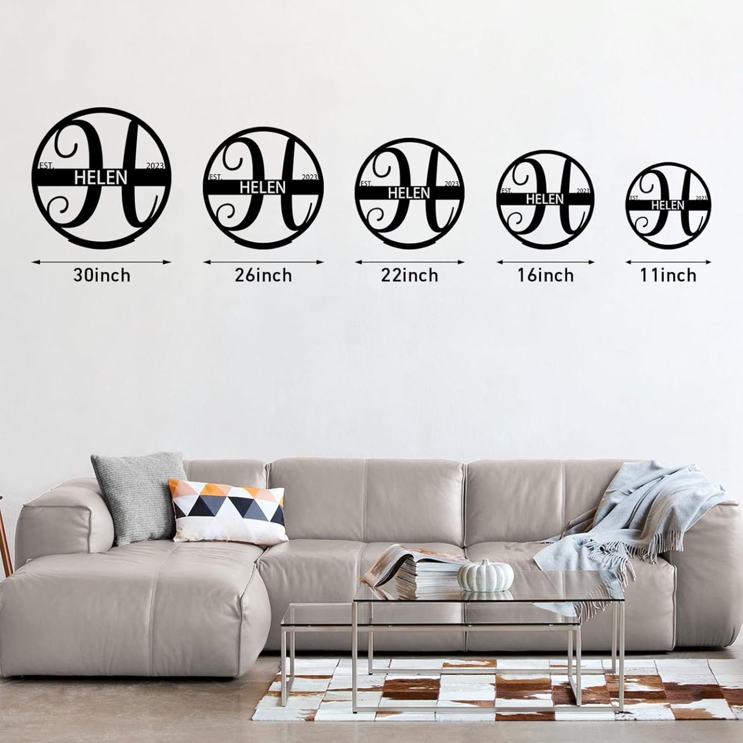 Custom Metal Signs, Family Name Sign, Split Letter Monogram, Metal Wall Art, Personalized Wedding Gift, Outdoor Metal Sign-MetalsignX