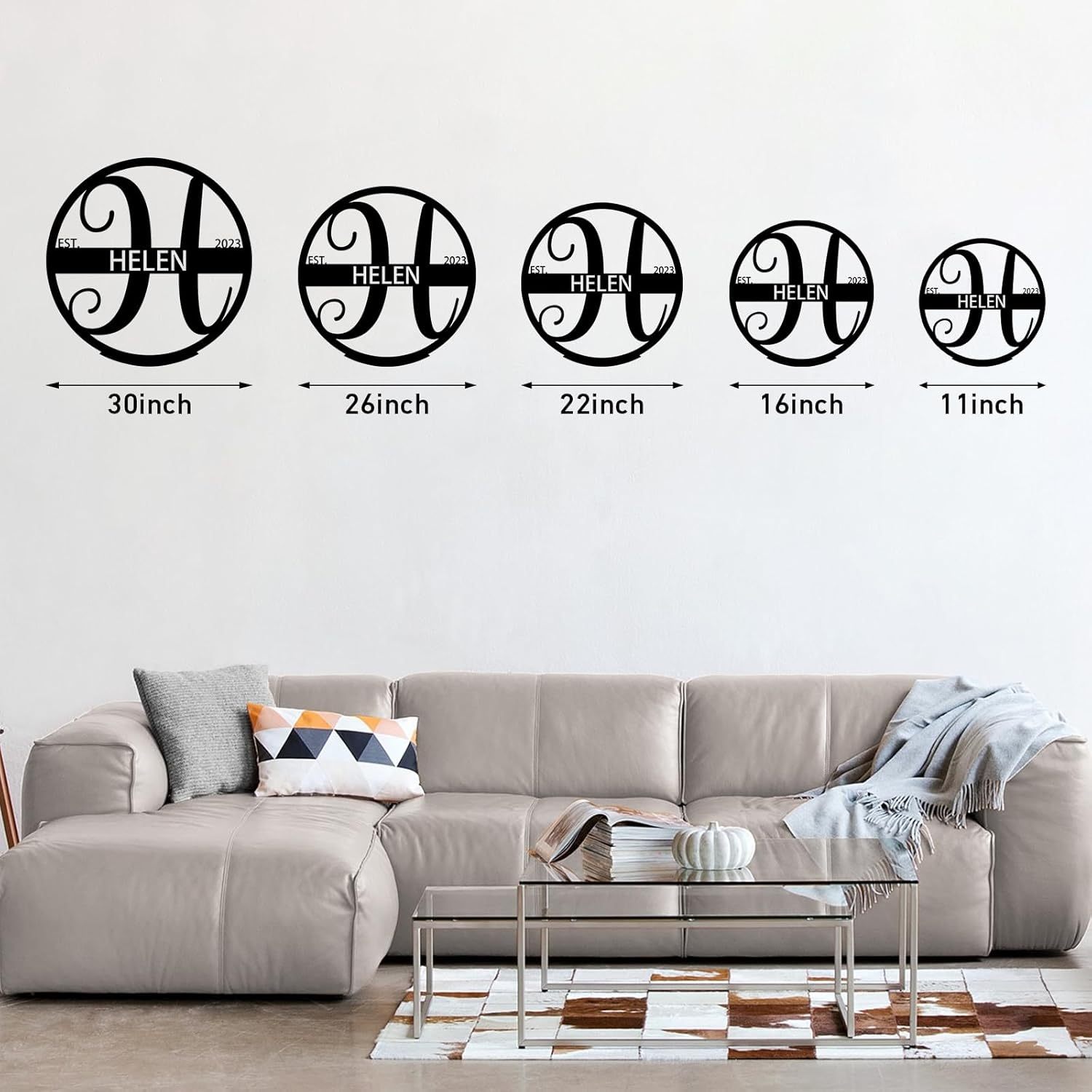 Custom Metal Signs, Family Name Sign, Split Letter Monogram, Metal Wall Art, Personalized Wedding Gift, Outdoor Metal Sign-MetalsignX