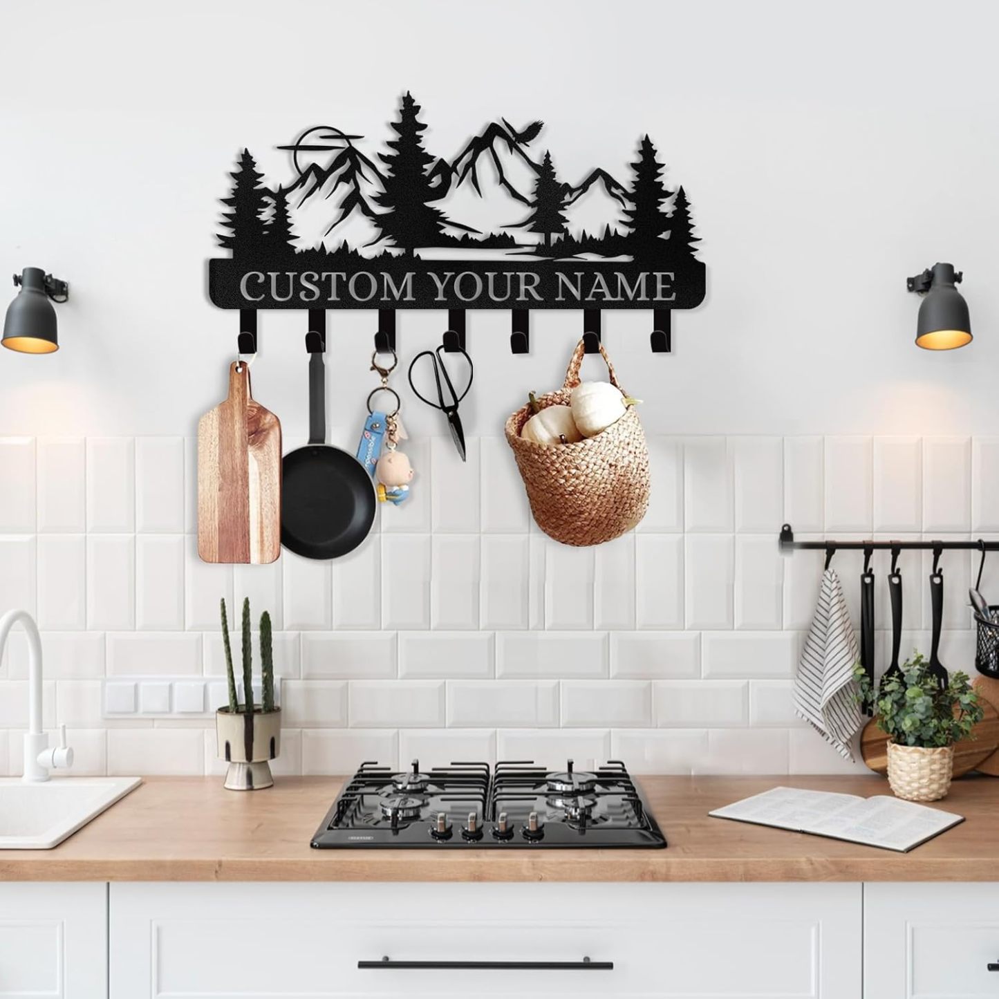 Personalized Key Holder for Wall, Custom Forest Deer Coat Rack Wall Hanging-MetalsignX