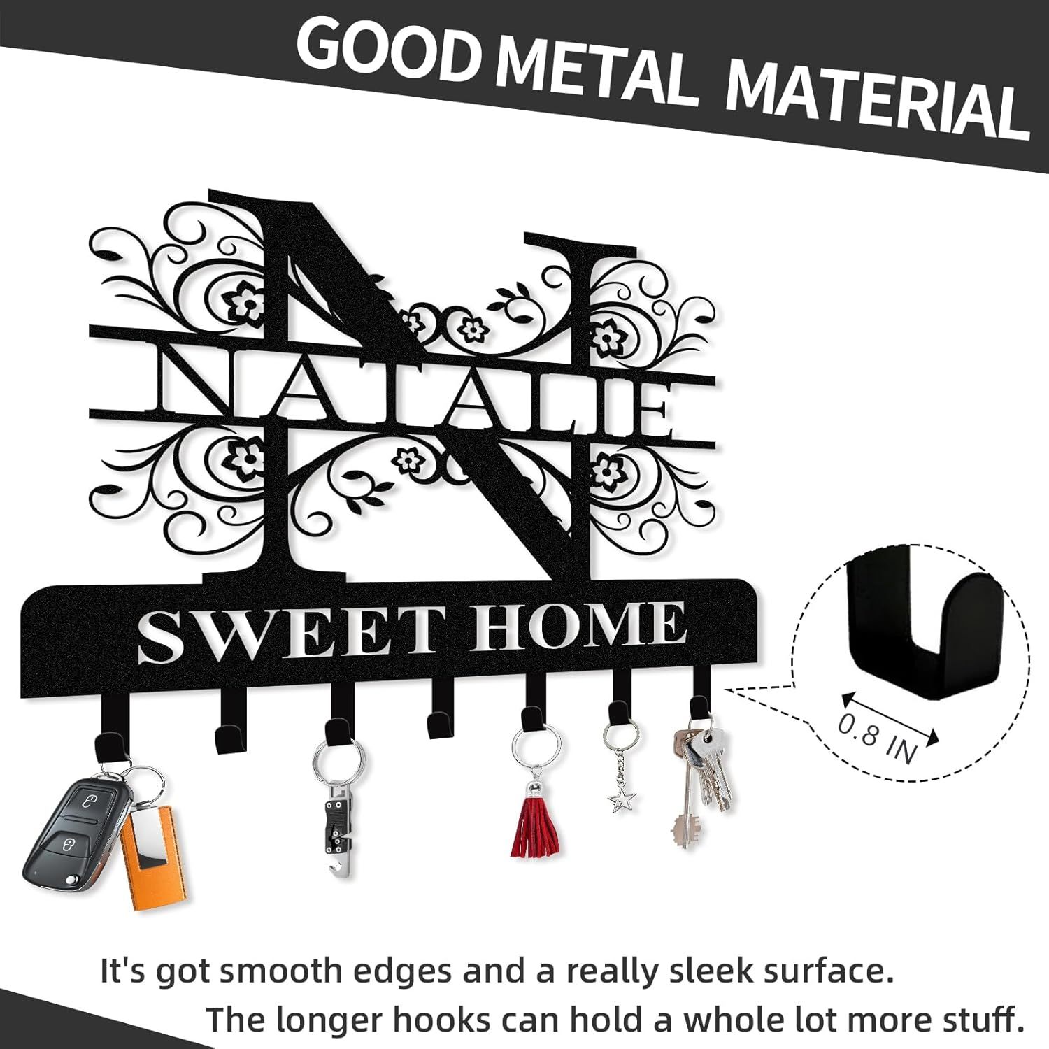 Personalized Key Holder for Wall, Custom Camping Wall Key Hooks with Name-MetalsignX