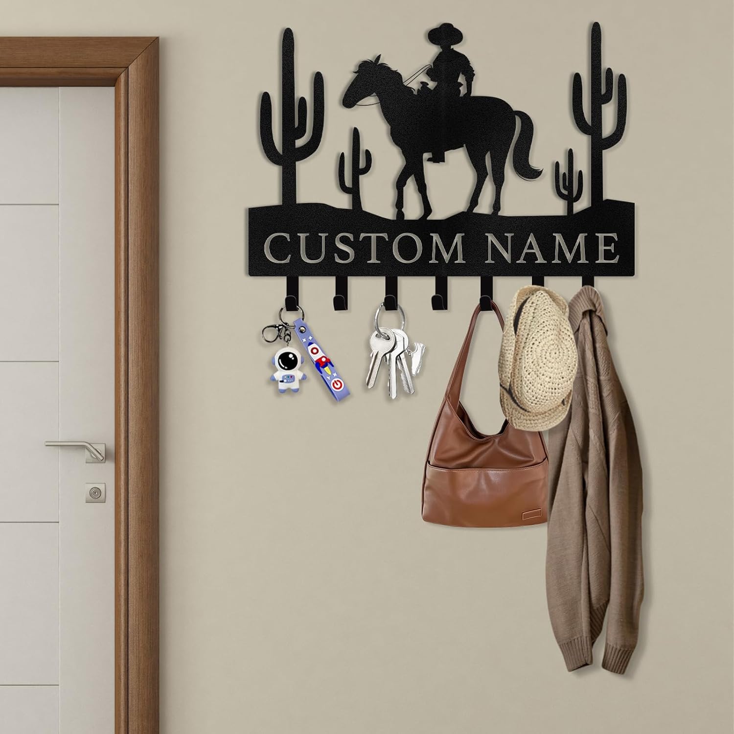 Personalized Key Holder on Wall, Custom Key Hanger Wall Mount with Name-MetalsignX