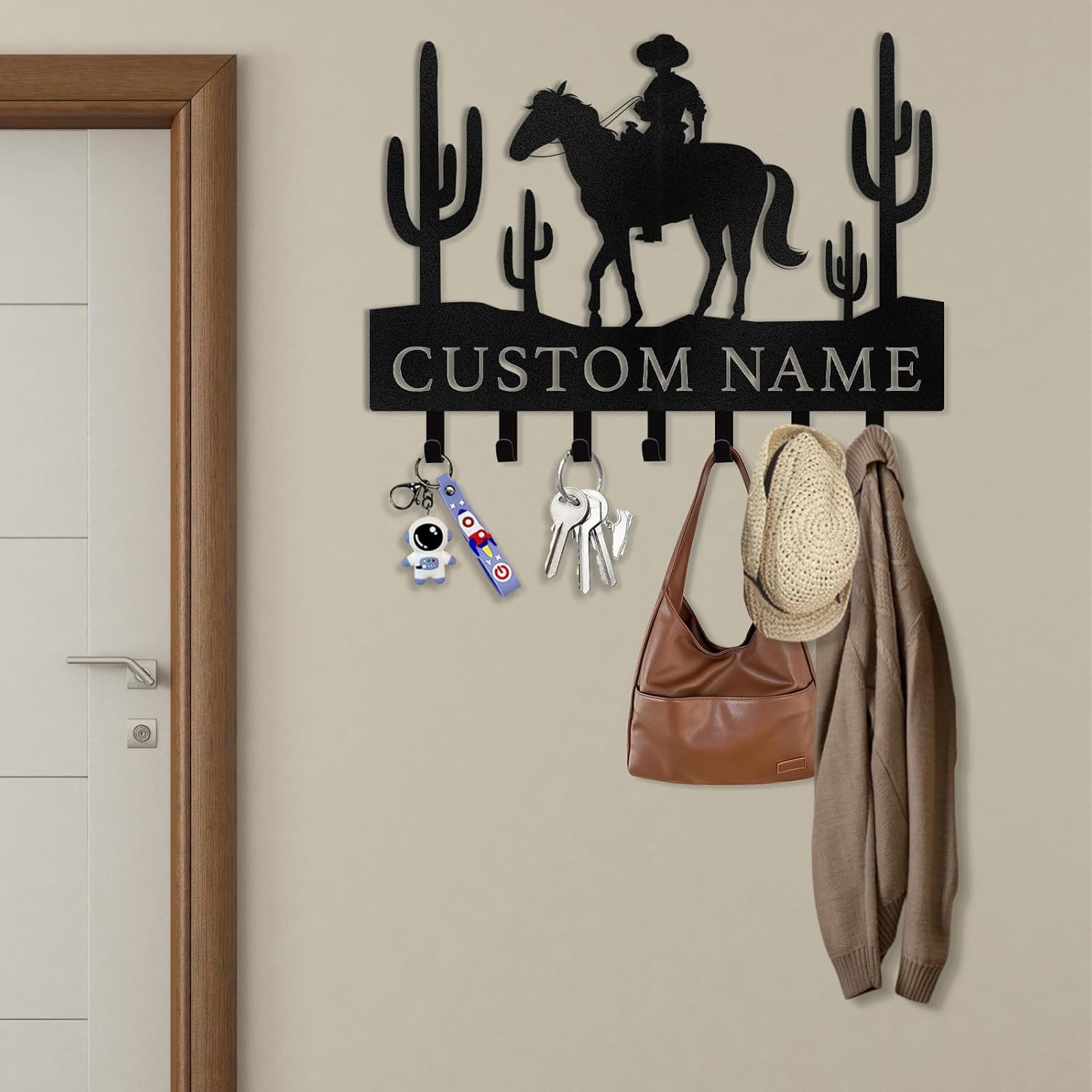Personalized Key Holder on Wall, Custom Key Hanger Wall Mount with Name-MetalsignX