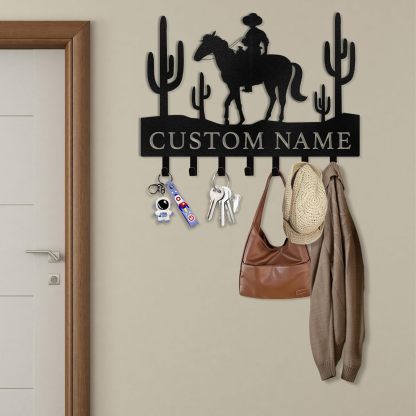 Personalized Key Holder on Wall, Custom Key Hanger Wall Mount with Name-MetalsignX