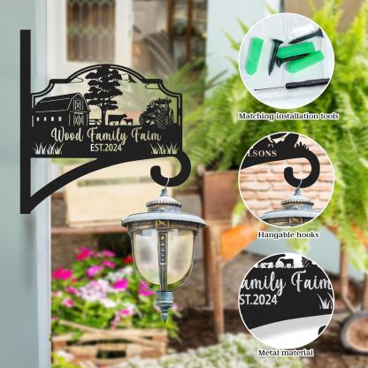 Personalized Iron Hanging Plant Bracket, Customizable Decorative Wall Plant Hanger Indoor Outdoor, Custom Name Bird Feeder Hook, Anti Rust Metal Hook for Wind Chimes Lantern