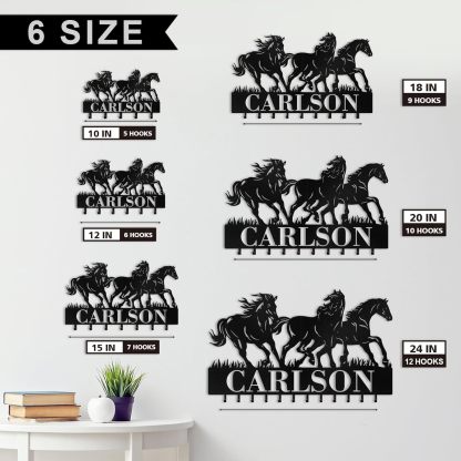 Personalized Key Holder on Wall, Custom Key Hanger Wall Mount with Name-MetalsignX