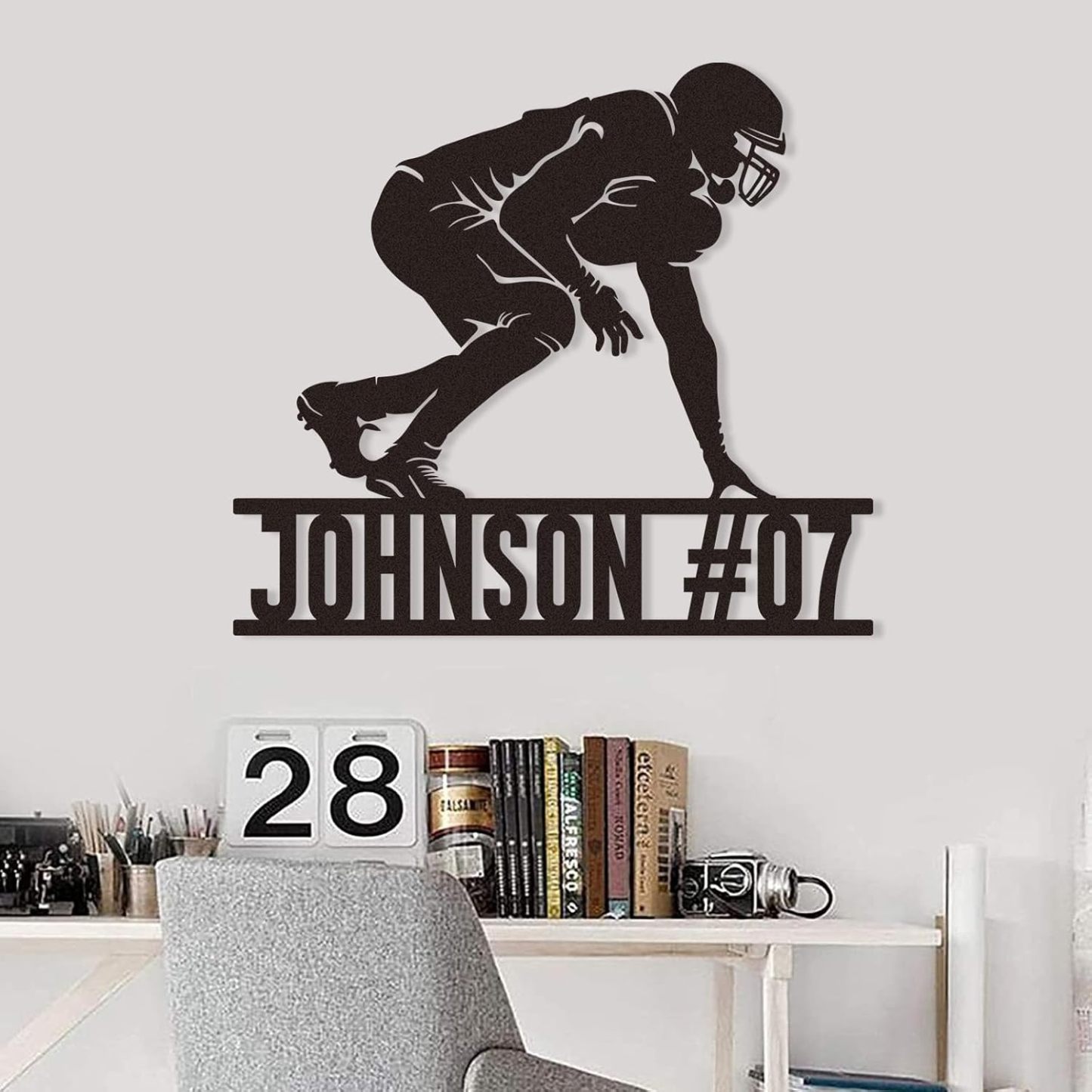 Personalized Football Metal Sign, Metal Signs Customized, Custom Ball Football Metal Wall Art, Custom Signs Outdoor Metal, Custom Name Sign Football Room Decor for Boys