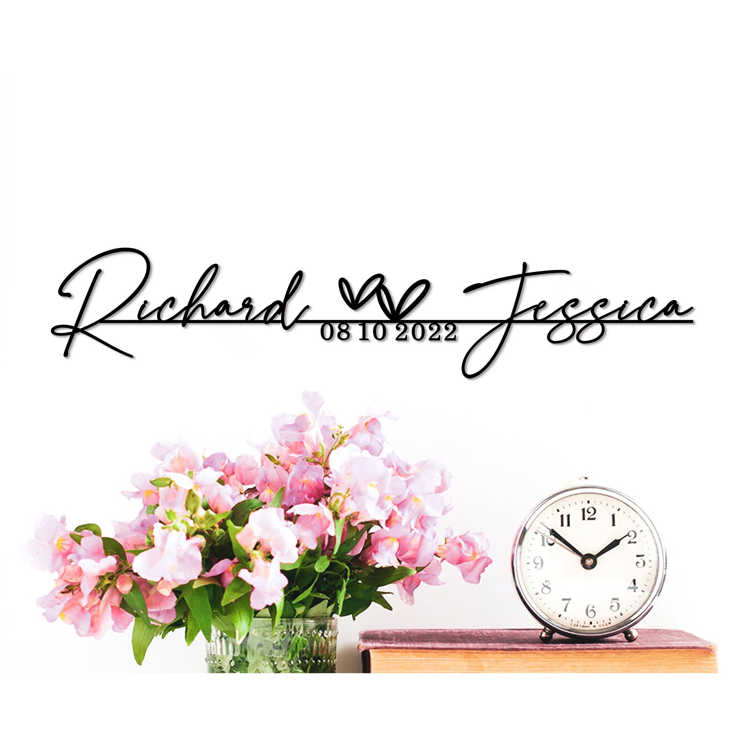 Custom Handmade Wedding Metal Sign of Name And Special Date-MetalsignX