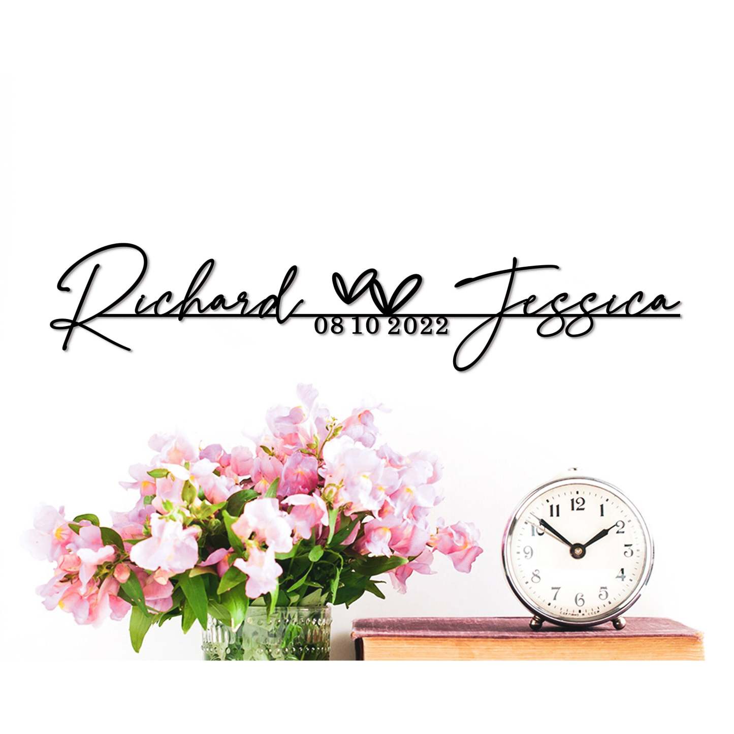 Custom Handmade Wedding Metal Sign of Name And Special Date-MetalsignX