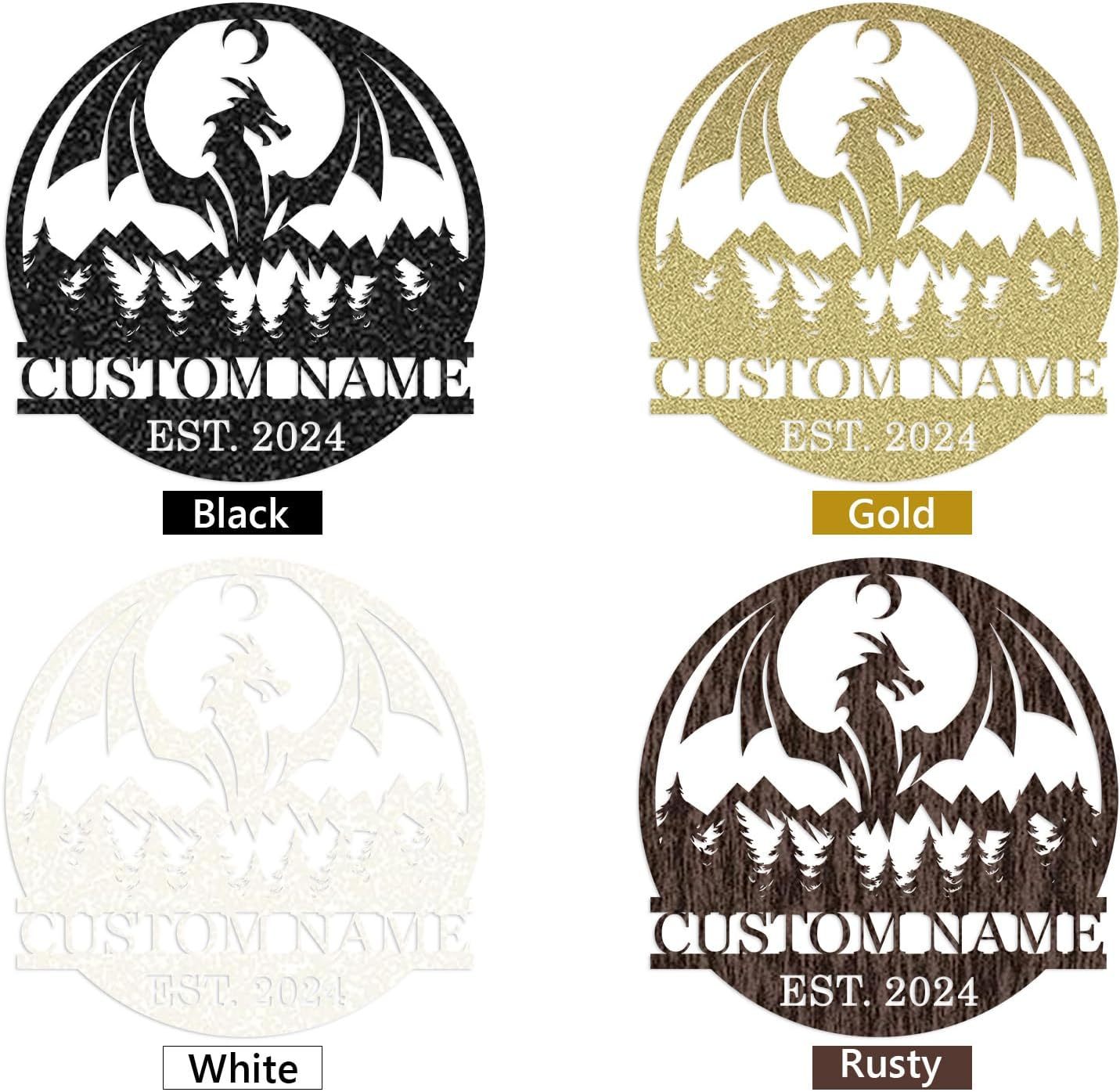 Custom Iron Animal Signs - Personalized Metal Wall Decor with Dragon, Bear, Fox & More-MetalsignX