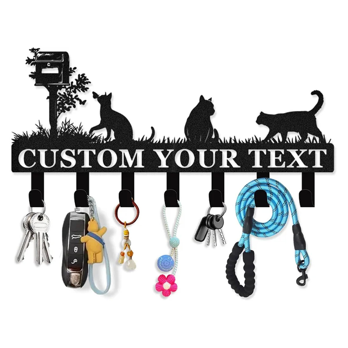 Personalized Dog Metal Key Holder for Wall, Pet Cat Key Holder Wall Mount-MetalsignX