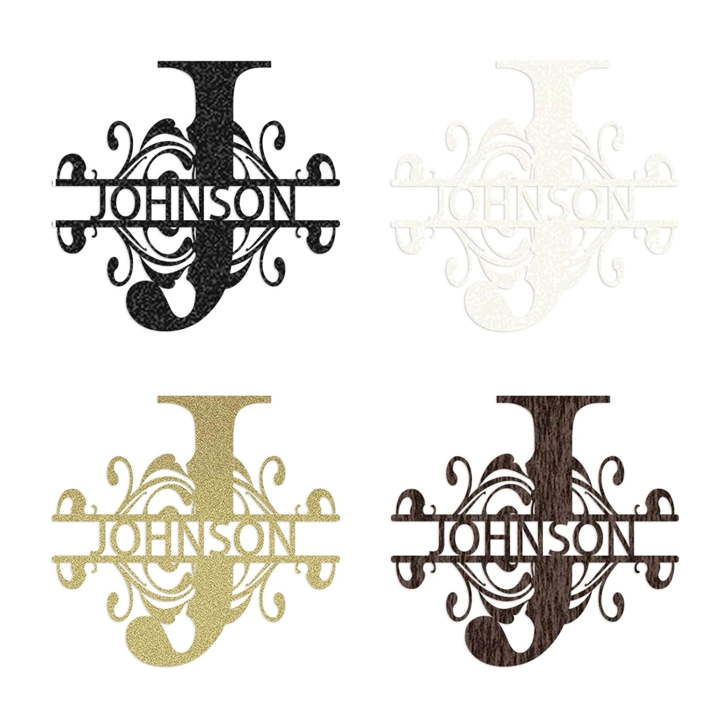 Metal Name Sign, Split Letter Monogram,  Couple/Housewarming/Wedding Gift-MetalsignX