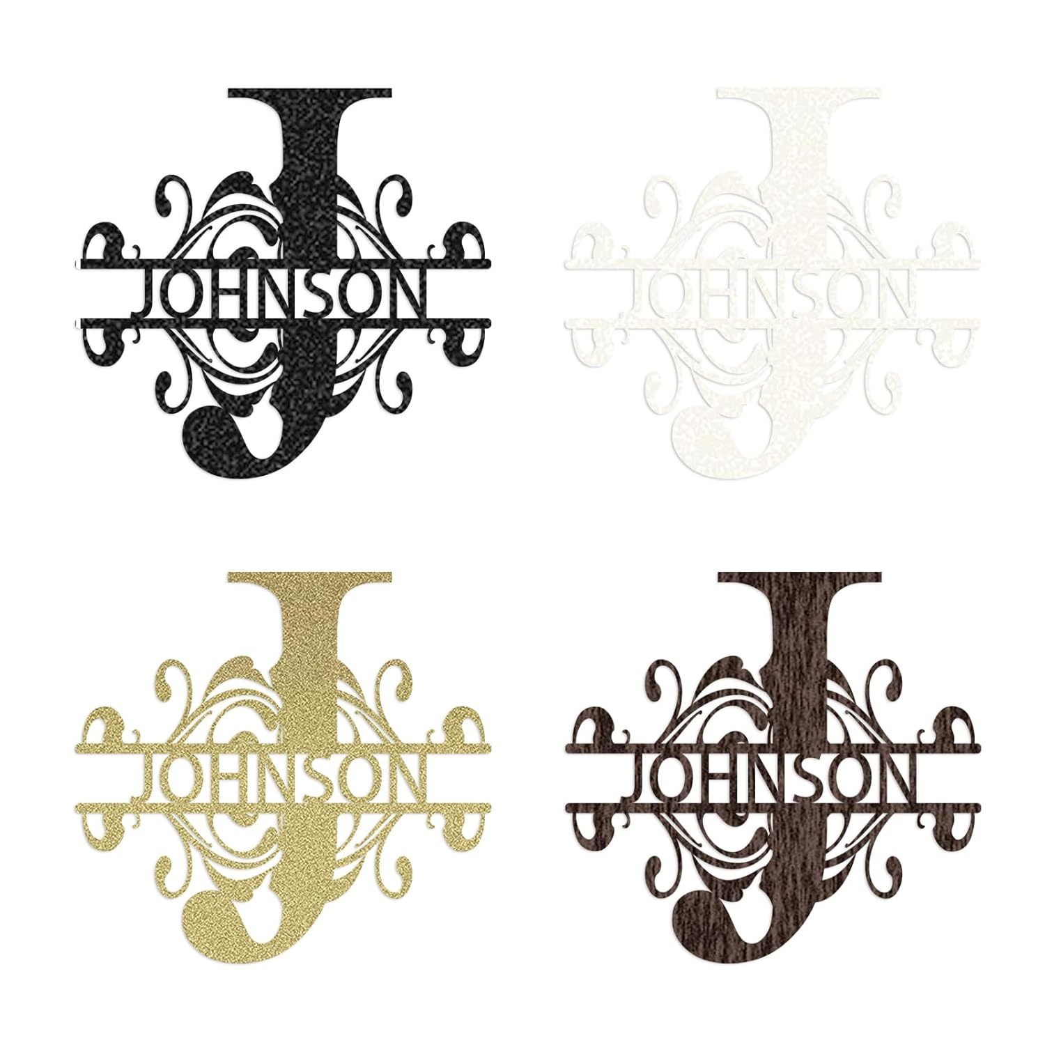 Metal Name Sign, Split Letter Monogram,  Couple/Housewarming/Wedding Gift-MetalsignX