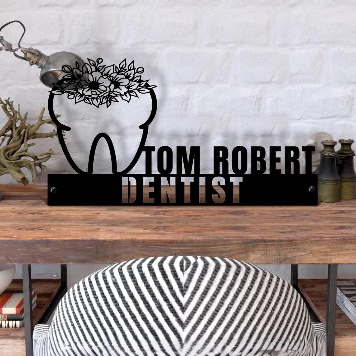  Custom Family Name Plate for Desk, Metal Sign Name Tags, Personalized Desk Accessories-MetalsignX