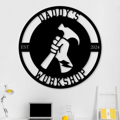 Personalized Worshop/Outdoor Metal Signs, Custom Plaque Wall Art, Father Gifts, Family Name Sign ms002-MetalsignX