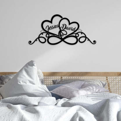 Personalized Wedding Gift for Couple Heart Sign with Names and Wedding Date Metal Sign-MetalsignX