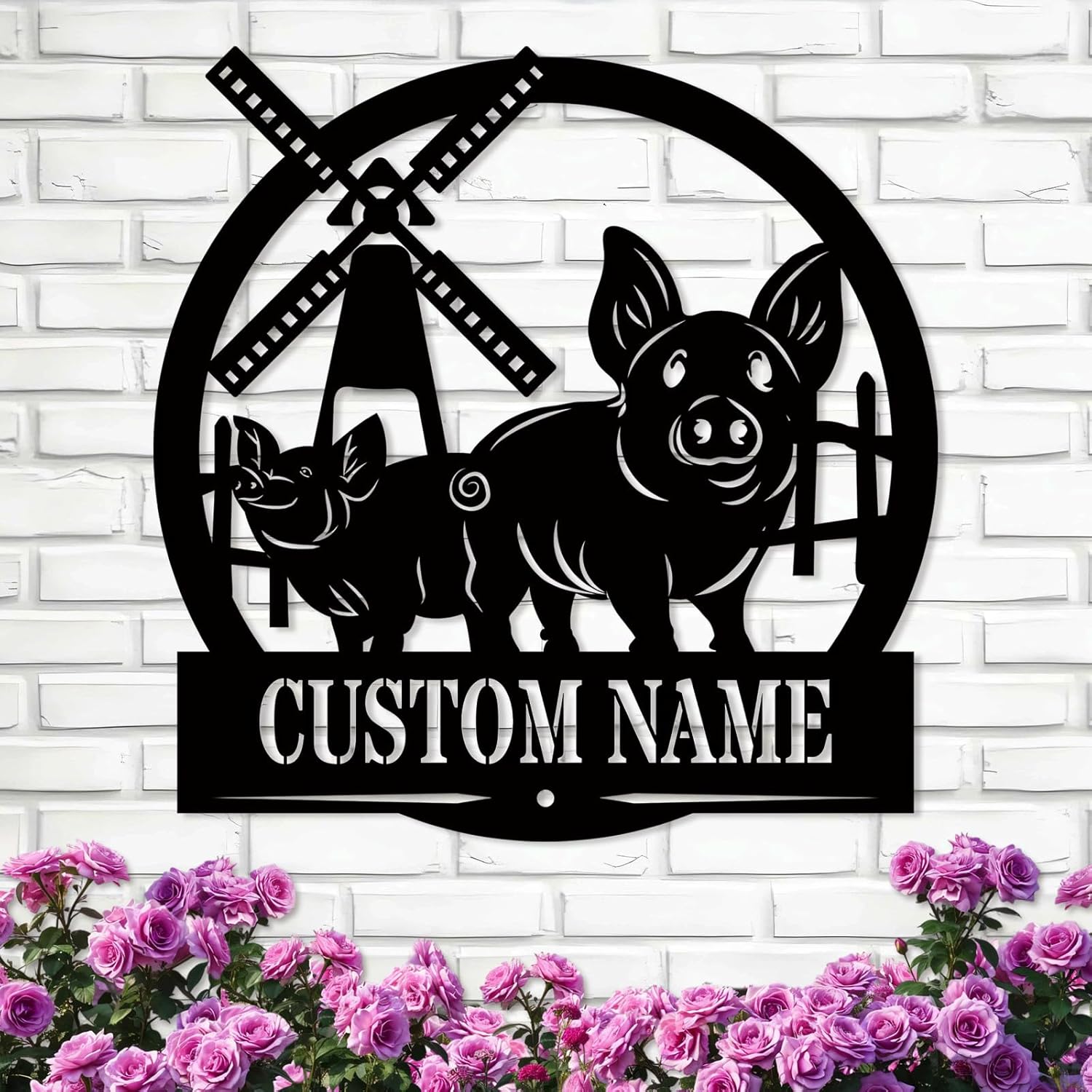 Personalized Farm Sign, Custom Outdoor Ranch & Pig Farmhouse Decor, Last Name Wall Art & Farmer Gifts-MetalsignX